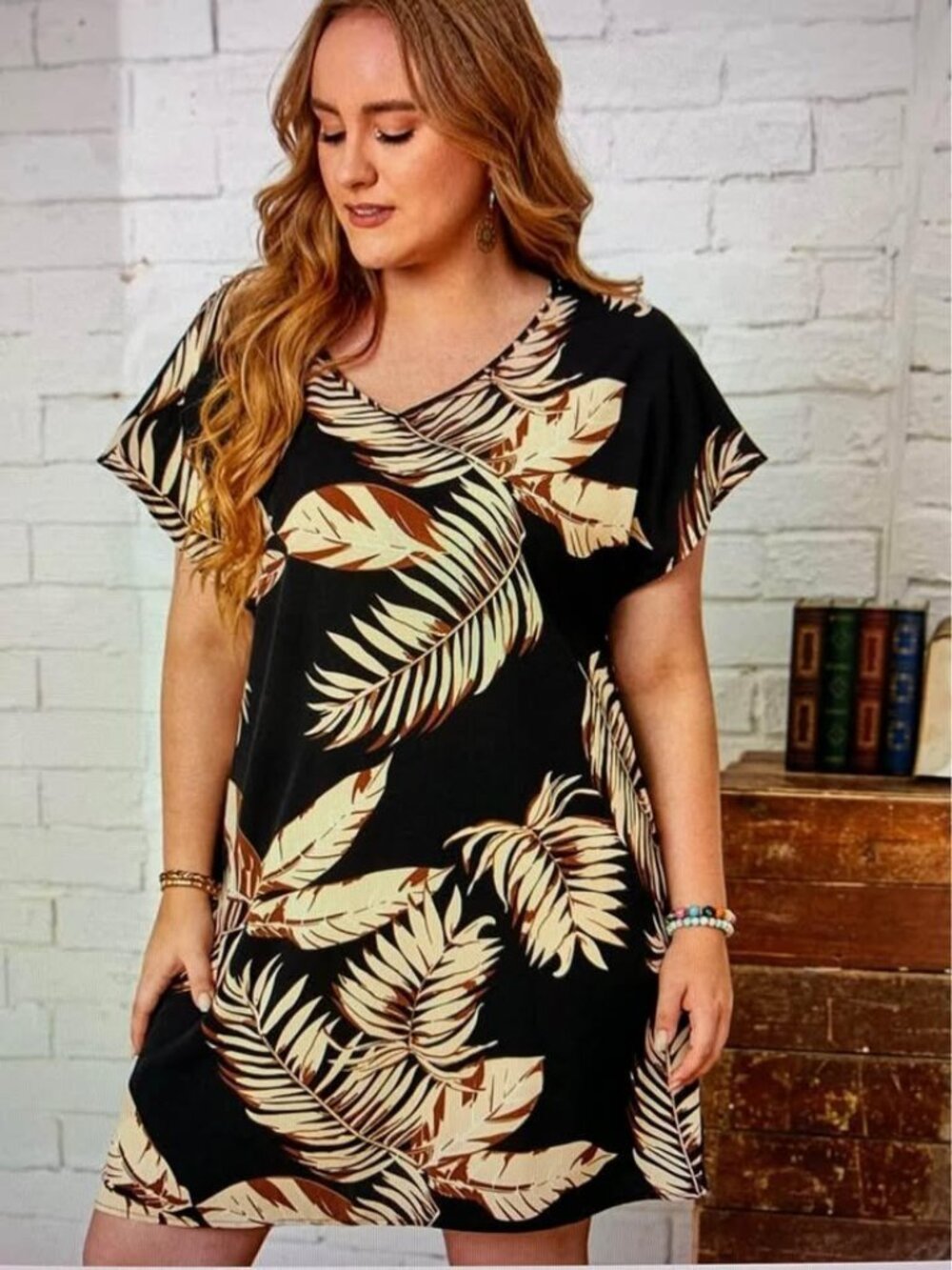 Ladies size 3XL Tropical Print shift dress